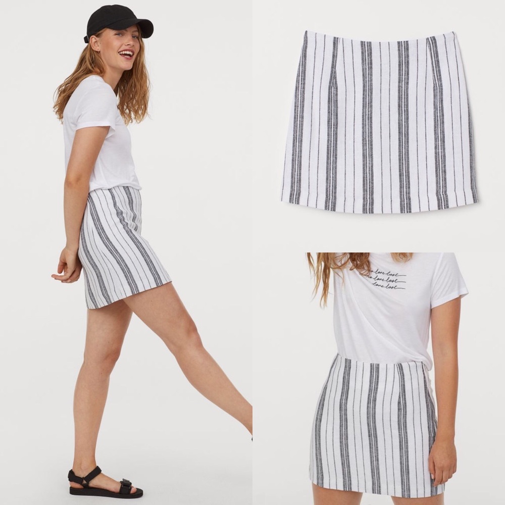 H&M Stripe Mini Skirt